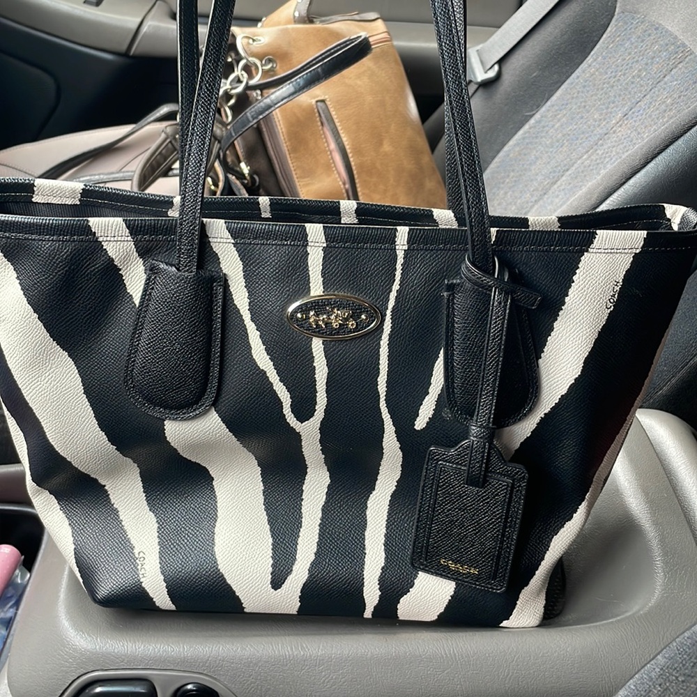 Perfect condition zebra print coach bag